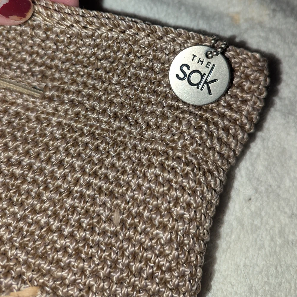 The Sak Linden Brown Hand Crochet Lotus Crossbodybag Clutch